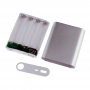 Carcasa de aluminiu pentru Power Bank DS7654 cu 4 baterii acumulator tip 18650 si un port USB, ARGINTIU