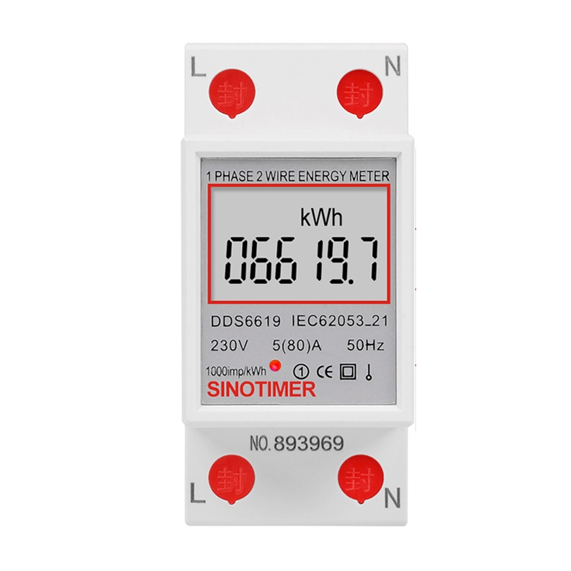 SINOTIMER Monophasé Consommation dénergie Analyseur de watts dénergie KWh CA 230V Écran LCD Moniteur dutilisation de lélectricité Wattmètre 