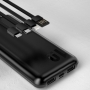 Baterie externa powerbank Universal Dudao 10000mAh, K6PRO cu cablu USB, USB tip C, Lightning negru, HRT-82237