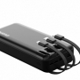 Acumulator extern Dudao cu 3 cabluri incorporate 20000mAh USB tip C, micro USB, compatibil Lightning alb, HRT-82317