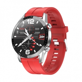 Ceas Smartwatch Pyramid® L13, display IPS 1.3 inch, waterproof, ritm cardiac, pedometru, bratara silicon, rosu, L13
