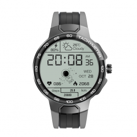 Smartwatch Pyramid® E15, sport, display IPS 1.28 inch, waterproof, monitorizare ritm cardiac, pedometru, gri, E15