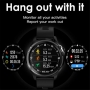 Ceas inteligent impermeabil, smartwatch Pyramid, fitness, notificare apeluri si mesaje, compatibil iOS Android, rosu,  L8