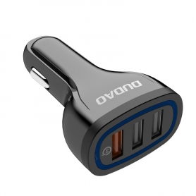 Incarcator auto universal Dudao, 3 x USB, Quick charge 3.0, 2.4A 18W, incarcare rapida, QC18W