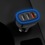 Incarcator auto universal Dudao, 3 x USB, Quick charge 3.0, 2.4A 18W, incarcare rapida, QC18W