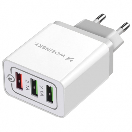 Incarcator adaptor de calatorie, Wozinsky, 30W, 3 x USB, 1xUSB Qualcomm Quick Charge 3.0 si 2x USB 2.1A, AD89
