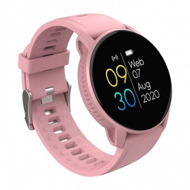 Smartwatch PYRAMID® W9, sport, display 1.3 inch, waterproof, monitorizare ritm cardiac, pedometru, roz, W9