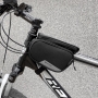 Geanta pentru bicicleta, Wozinsky, fixare cadru, 1.5L, 20x13x14cm, husa telefon, doua compartimente, poliester , negru, BK06