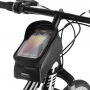 Geanta pentru bicicleta, Wozinsky, 3.5x10x19x9.5cm, montare cadru, 2L, impermeabila, Suport telefon, negru, BK14