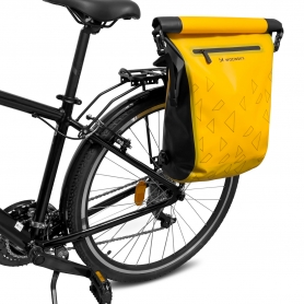 Geanta pentru bicicleta, Wozinsky, 58x40x14cm, 3 in 1, montare portbagaj, 23L, impermeabila, galben, BK24