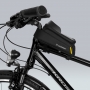 Geanta pentru bicicleta, Wozinsky, 25.5x6.5x13.5cm, montare cadru, 1L, suport telefon, protectie uv, impermeabila, negru, BK22