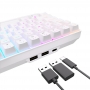 Tastatura mecanica gaming Royal Kludge, 96 taste, palm rest, hotswap, RGB, wireless sau cablu, 3750 mAh, switch brown, alb, RK96
