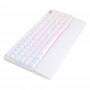 Tastatura mecanica gaming Royal Kludge, 96 taste, palm rest, hotswap, RGB, wireless sau cablu, 3750 mAh, switch brown, alb, RK96