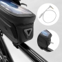 Geanta pentru bicicleta, Wozinsky, 24x10x8.2 cm, montare cadru, 1.7L, suport telefon, impermeabila, negru, BK25