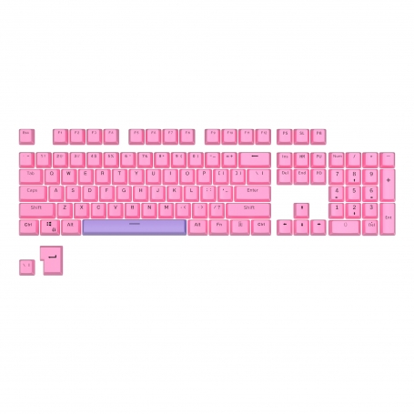 Set 104 butoane Royal Kludge PBT Keycaps, 104 taste, switch compatibile Cherry MX, layout US, roz/mov, KC-33