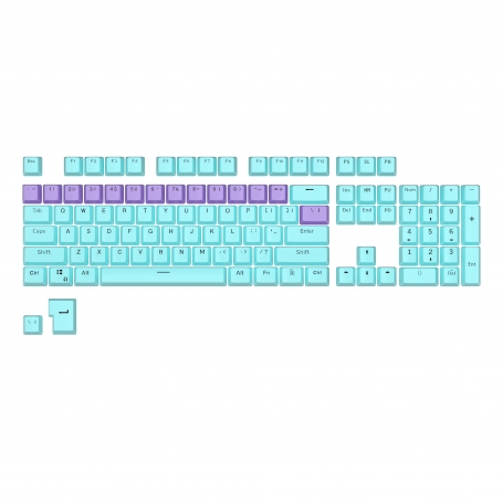 Set 104 butoane Royal Kludge PBT Keycaps, 104 taste, switch compatibile Cherry MX, layout US, albastru/mov, KC-34