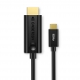 Cablu adaptor unidirectional Choetech Adaptor USB tip C (tata) la HDMI 2.0 (tata) 4K 60Hz 1.8m negru, CH0019