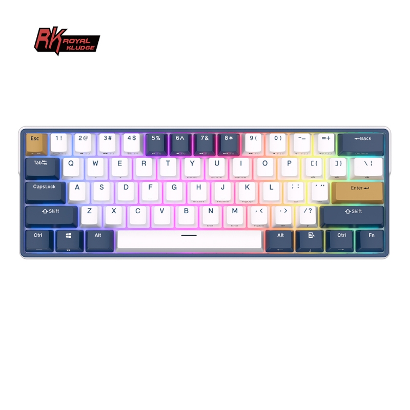 Ringback shape idiom Tastatura mecanica gaming Royal Kludge RK61, 61 taste, hotswap, RGB,  keyscaps ABS double shot, wireless, portabila, RK61