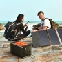 Kit camping si pescuit PYRAMID®, compus din Panou solar portabil 18V - 100W si powerbank 230V,  83200mAh