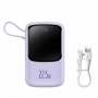 Baterie externa powerbank Baseus Qpow 10000mAh built-in USB Type-C cablu 22.5W Quick Charge SCP AFC FCP violet (PPQD020105)