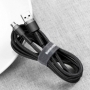 Cablu incarcare telefon Baseus, impletitura sarma USB / micro USB QC3.0 2.4A 1M negru-gri, HRT-46787