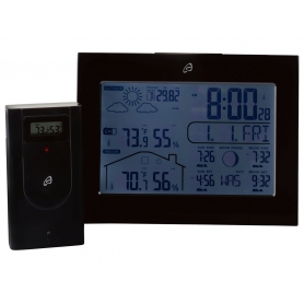 Statie meteo cu higrometru Auriol, temperatura interioara si exterioara, umiditate, ceas cu alarma, negru, SM01