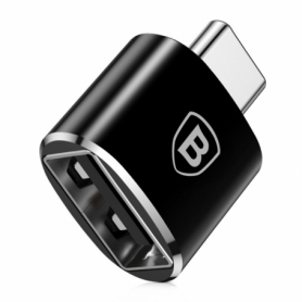 Baseus Convertor USB la USB Type-C Adaptor Conector OTG negru (CATOTG-01)