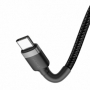 Baseus Cafule Cablu cablu de nailon durabil USB-C PD / USB-C PD PD2.0 60W 20V 3A QC3.0 2M negru-gri (CATKLF-HG1)