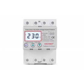 Releu trifazic Sinotimer, siguranta digitala de protectie tensiune 380V, 1-40A,  recuperare automata, STVP-936-40A