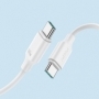 Cablu Joyroom  USB-C - USB-C 480Mb/s 60W 1m alb, HRT-121013