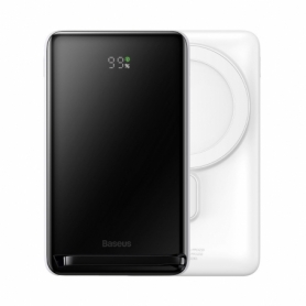 Powerbank magnetic Baseus compatibil MagSafe 10000mAh 20W  cu incarcare wireless alb, USB C, HRT-95326