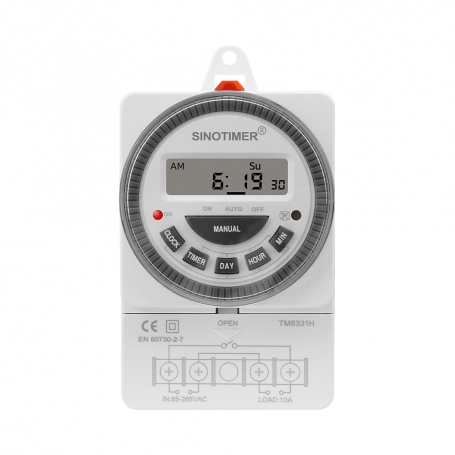 Timer digital SINOTIMER, interval de 1 secunda, 250Vac/10Amp, 50/60Hz, TM6331H2-30D