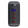 Acefast incarcator rapid GaN 3xUSB-C/1xUSB-A 100W negru + cablu unghiular USB-C - USB-C 100W 2m negru