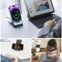 Incarcator wireless telefoane, cu doua bobine, pentru dispozitive Apple - iPhone, Apple Watch, Airpods (pana la 15W) stand