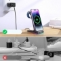 Incarcator wireless telefoane, cu doua bobine, pentru dispozitive Apple - iPhone, Apple Watch, Airpods (pana la 15W) stand