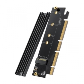 Adaptor de card de expansiune Ugreen PCIe 4.0 x16 la M.2 NVMe M-Key negru (CM465)