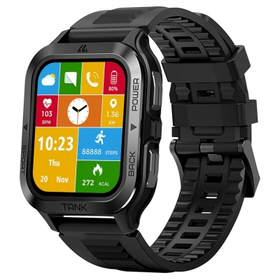 Smartwatch KOSPET TANK M2, apelare telefonica, 70 de moduri sport, rezistent la apa, ecran de 1.85'', negru