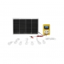 Set panou solar 50W fotovoltaic monocristalin regulator 10A 2xUSB 12/24V 4 becuri LED 9W, PY87496