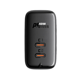 Încărcător de perete Acefast A9, 2x USB-C, PD 40W, negru, INN-039357