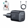 Mini incarcator Joyroom USB C 20W PD cu cablu USB C - compatibil Lightning - negru, HRT-143759
