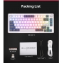 Tastatura mecanica gaming ROYAL KLUDGE, iluminare RGB personalizabila, switch-uri mecanice brown, anti-ghosting, RKH81-WHITE