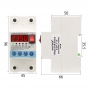 Releu protecție, SINOTIMER, supratensiune/subtensiune, sparacurent, reglabil 1-63A, diferential 10mA-99mA reglabil, SVP715-63A