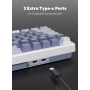Tastatură mecanică Royal Kludge 2,4 GHz/bluetooth/USB-C, 75%, buton inteligent OLED, RGB, switch silver, RKM75