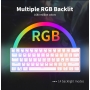 Tastatura mecanica gaming Royal Kludge RK61, 61 taste, hotswap, RGB, Keycaps ABS double shot, wireless, portabila, alb, RK61