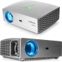 Videoproiector LED FULL HD, WIFI,1080P, 4800 lumeni, home theater LCD, jocuri, prezentari,silver,F40