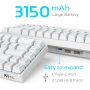 Tastatura mecanica gaming Royal Kludge 68 taste, hotswap, RGB, 65%, Keycaps ABS double shot, wireless, BT sau cablu, alb, RKG68