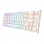 Tastatura mecanica gaming Royal Kludge 68 taste, Brown switch, Keycaps ABS double shot, wireless, BT sau cablu, alb, RKG68