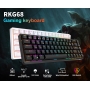 Tastatura mecanica gaming Royal Kludge 68 taste, Brown switch, Keycaps ABS double shot, wireless, BT sau cablu, alb, RKG68