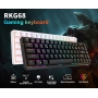 Tastatura mecanica gaming Royal Kludge 68 taste, hotswap, RGB, 65%, Keycaps ABS double shot, wireless, BT sau cablu, alb, RKG68