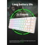 Tastatura mecanica gaming Royal Kludge 68 taste, Brown switch, Keycaps ABS double shot, wireless, BT sau cablu, alb, RKG68